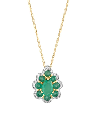 Macy's Sapphire (1-1/4 ct. t.w.) & Diamond (1/10 Pendant Necklace 14k White Gold (Also Available Ruby and Emerald)