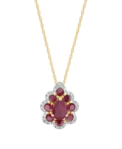 Macy's Sapphire (1-1/4 ct. t.w.) & Diamond (1/10 Pendant Necklace 14k White Gold (Also Available Ruby and Emerald)