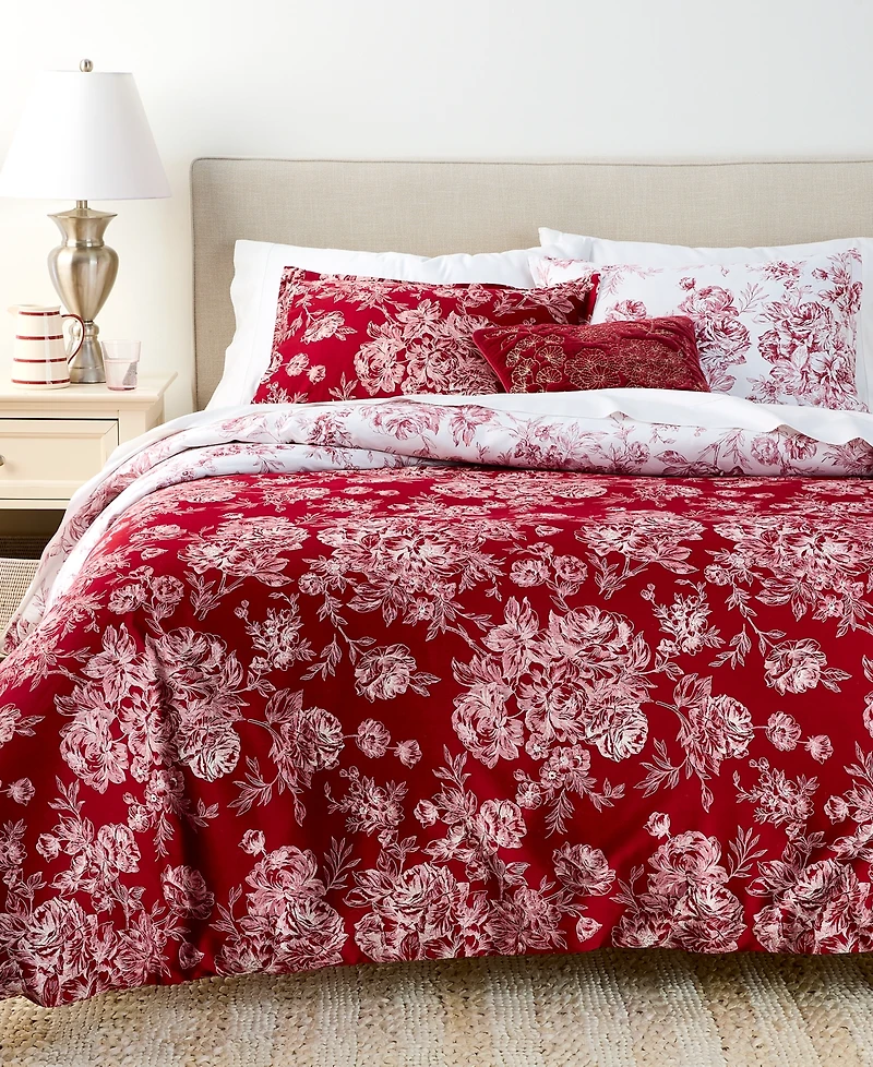 Charter Club Primrose Toile 3-Piece Duvet Cover Set, King, Macy's Exclusive