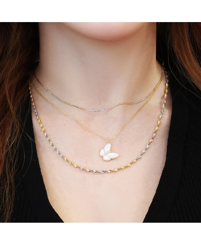 The Lovery Tricolor 14K Gold-Plated Sterling Silver Twist Chain Necklace