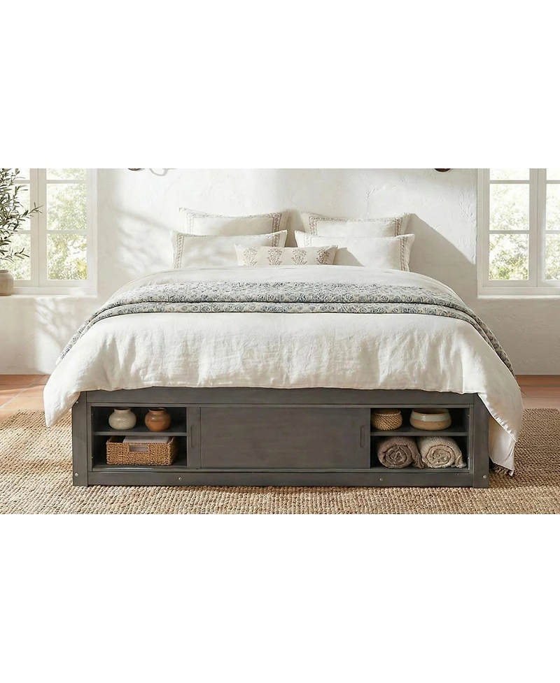 Streamdale Furniture Queen Platform Bed w/ 4 Drawers, Footboard Storage, No Headboard