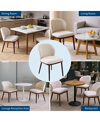 gaomon Upholstered Dining Chairs Set Of 2, Kitchen Chair With Wooden Legs,Fabric Comfortable Seat Accent For Room,Kitchen,Living Room