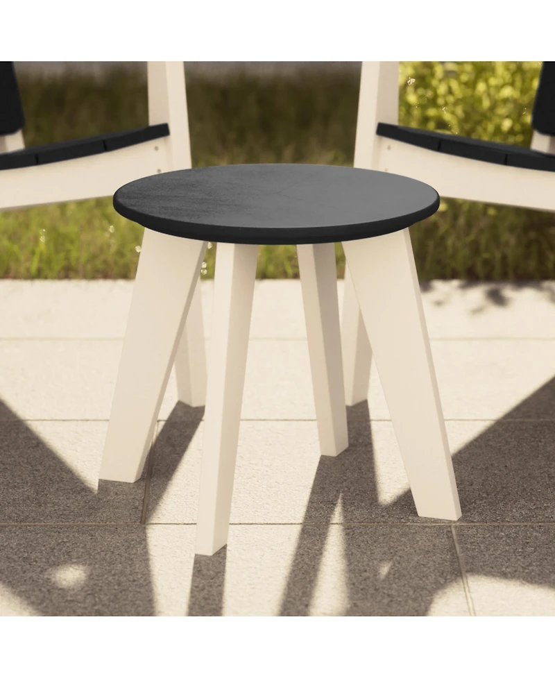 WestinTrends Hdpe Plastic Outdoor Round Adirondack Patio Side Table