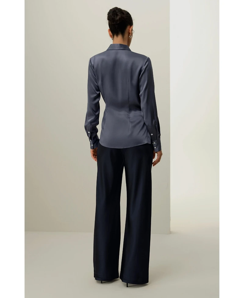 Lilysilk Women's Convertible Silk Charmeuse Shirt
