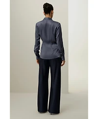 Lilysilk Women's Convertible Silk Charmeuse Shirt