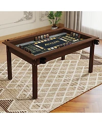 Rainsken Board Game Table, with Removable Table, Top for 4-6 Players, with Play Mat and Rotating Cup Holders, for Adults Card Dnd Poker