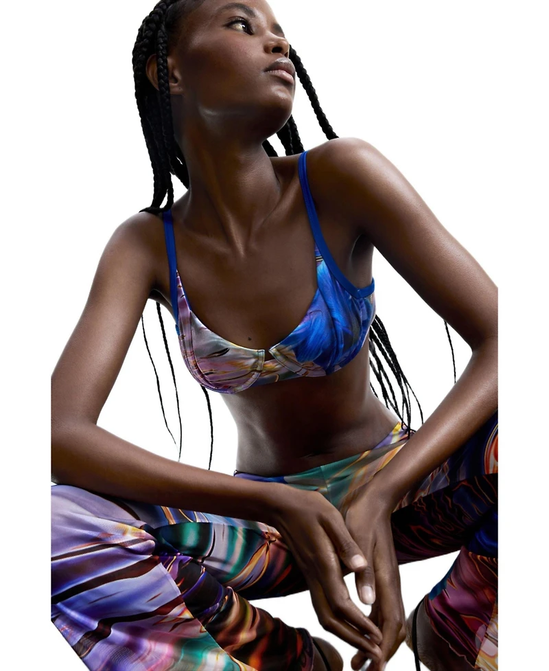 Desigual Women's Fluid Water Print Trousers