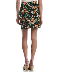 Rafaella Petite Orange Print Horse Bit Belted Skort
