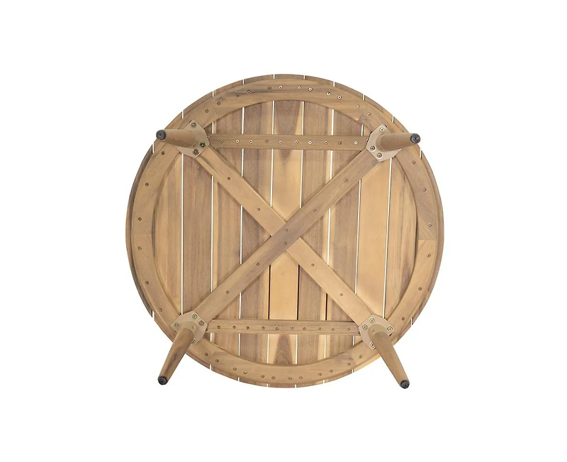 sumyeg Verona Outdoor Round Acacia Wood Coffee Table Natural Finish