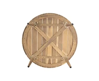 sumyeg Verona Outdoor Round Acacia Wood Coffee Table Natural Finish