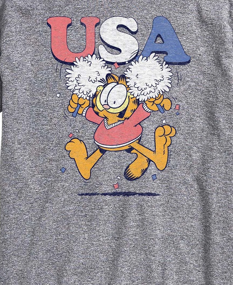 Airwaves Men's Garfield Usa Cheer Short-Sleeve Graphic T-Shirt
