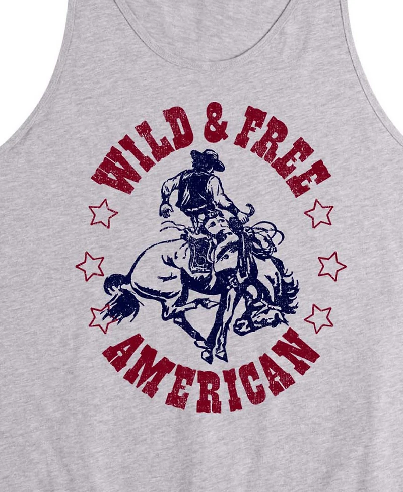 Airwaves Men's Wild And Free American Sleeveless Graphic Tank T-Shirts