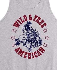 Airwaves Men's Wild And Free American Sleeveless Graphic Tank T-Shirts