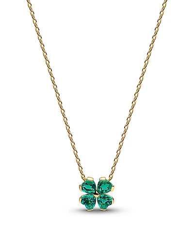Pandora Green Lucky Clover Pendant Necklace
