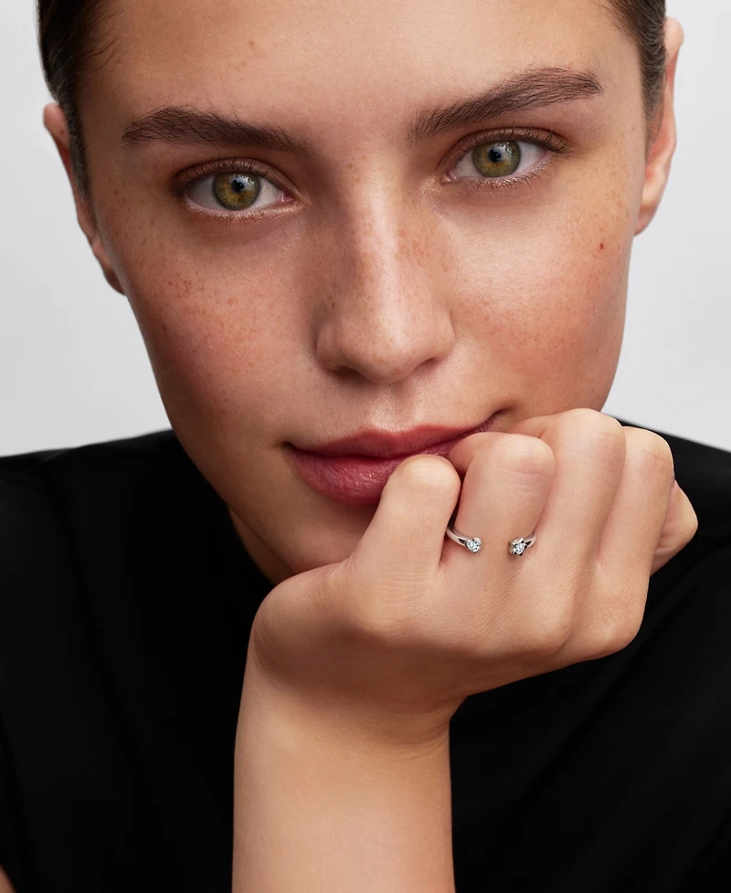 Pandora Talisman Sterling Silver Lab-Grown Diamond Heart Star Open Ring