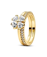 Pandora Sparkling Lucky Clover Splittable Ring