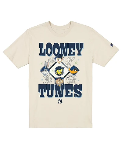 New Era Men's and Women's Cream New York Yankees Looney Tunes T-Shirt