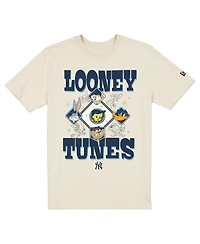 New Era Men's and Women's Cream New York Yankees Looney Tunes T-Shirt