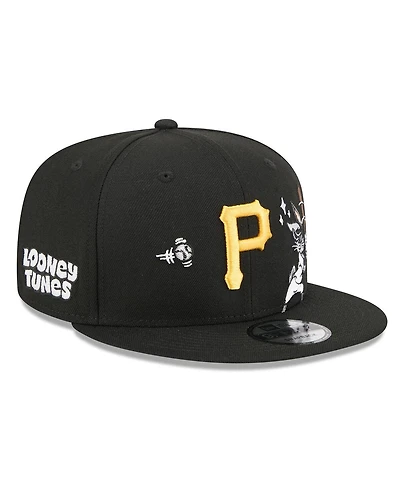 New Era Men's Black Pittsburgh Pirates Looney Tunes Bugs Bunny 9FIFTY Snapback Hat