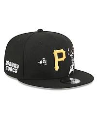 New Era Men's Black Pittsburgh Pirates Looney Tunes Bugs Bunny 9FIFTY Snapback Hat