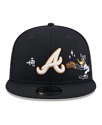 New Era Men's Navy Atlanta Braves Looney Tunes Daffy Duck 9FIFTY Snapback Hat