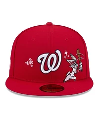 New Era Men's Red Washington Nationals Looney Tunes Bugs Bunny 59FIFTY Fitted Hat