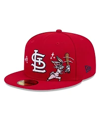 New Era Men's Red St. Louis Cardinals Looney Tunes Bugs Bunny 59FIFTY Fitted Hat