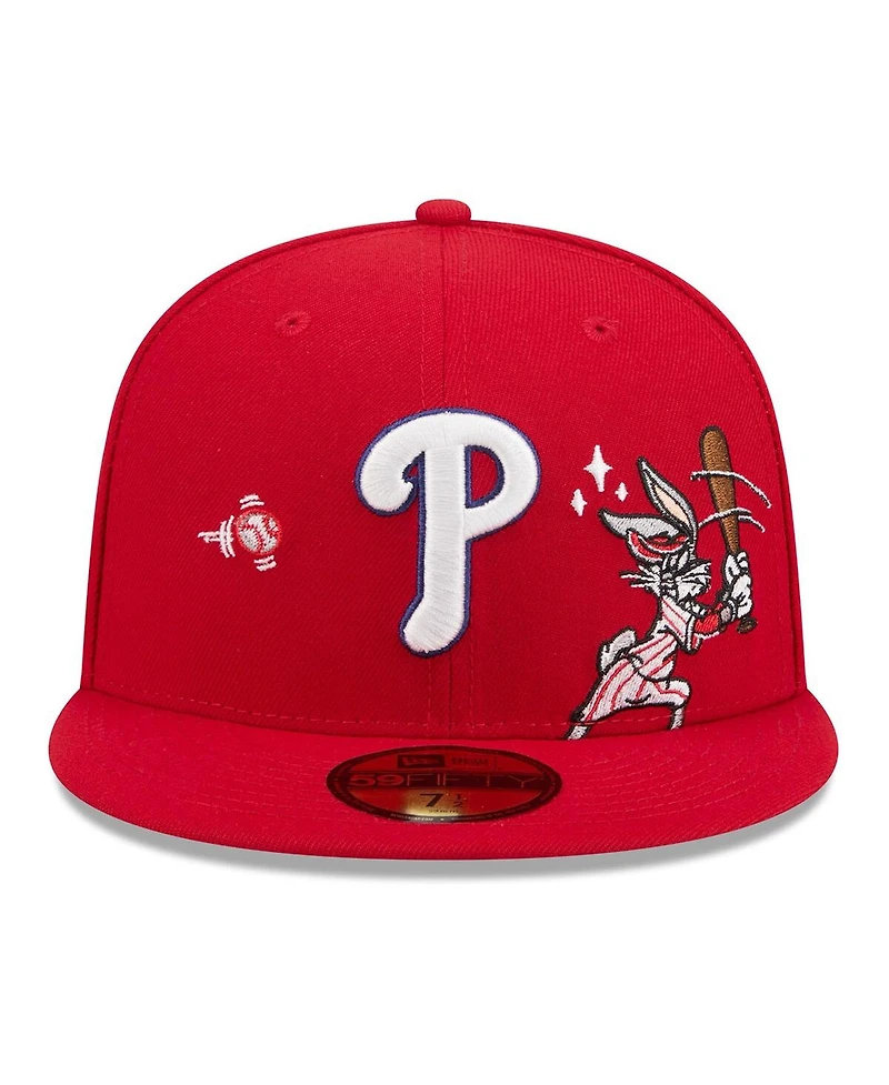 New Era Men's Red Philadelphia Phillies Looney Tunes Bugs Bunny 59FIFTY Fitted Hat