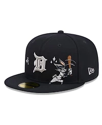 New Era Men's Navy Detroit Tigers Looney Tunes Bugs Bunny 59FIFTY Fitted Hat