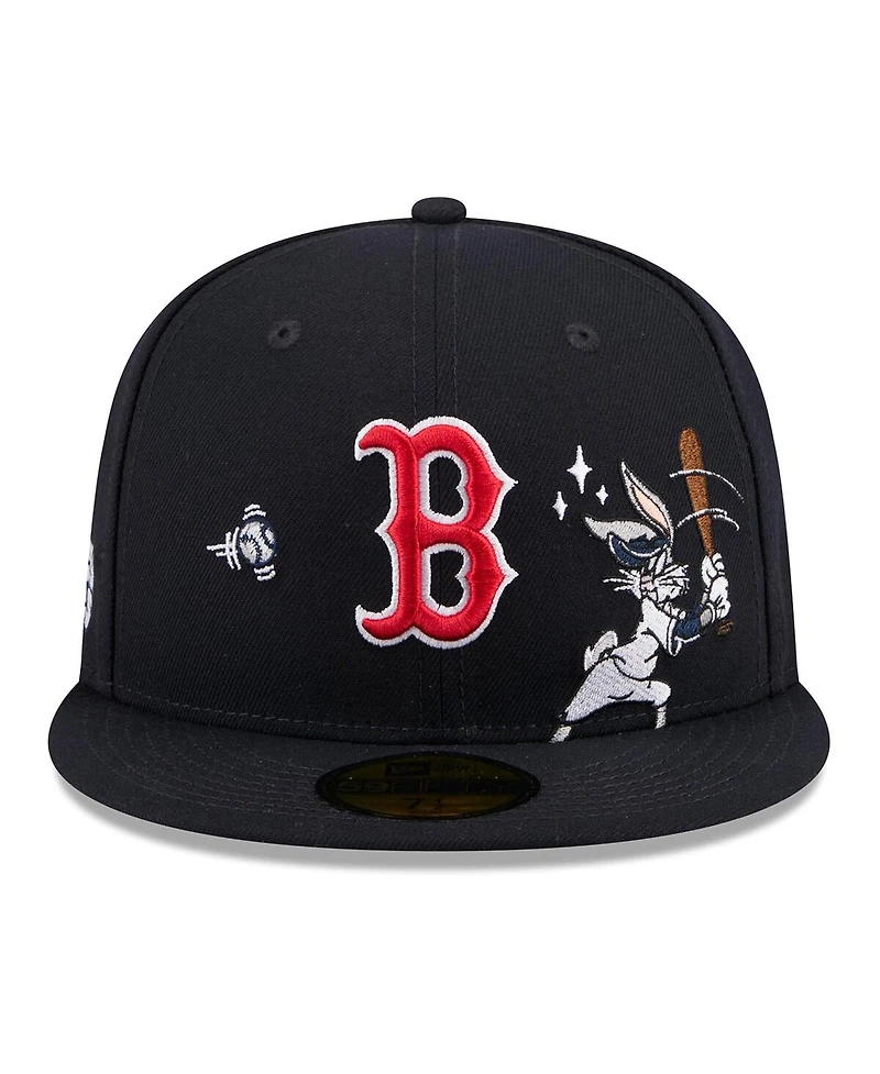 New Era Men's Navy Boston Red Sox Looney Tunes Bugs Bunny 59FIFTY Fitted Hat