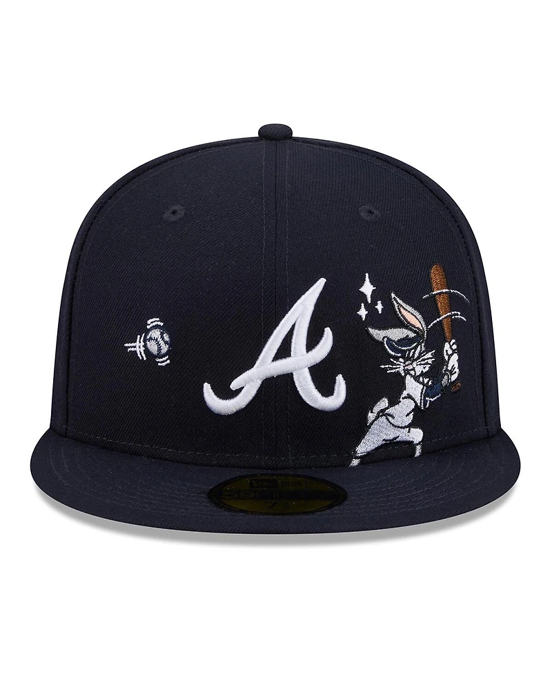 New Era Men's Navy Atlanta Braves Looney Tunes Bugs Bunny 59FIFTY Fitted Hat
