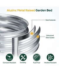 Aoodor Galvanized Raised Garden Bed Kit, Oval Planter Box for Vegetables, Flowers, and Herbs, Outdoor Use