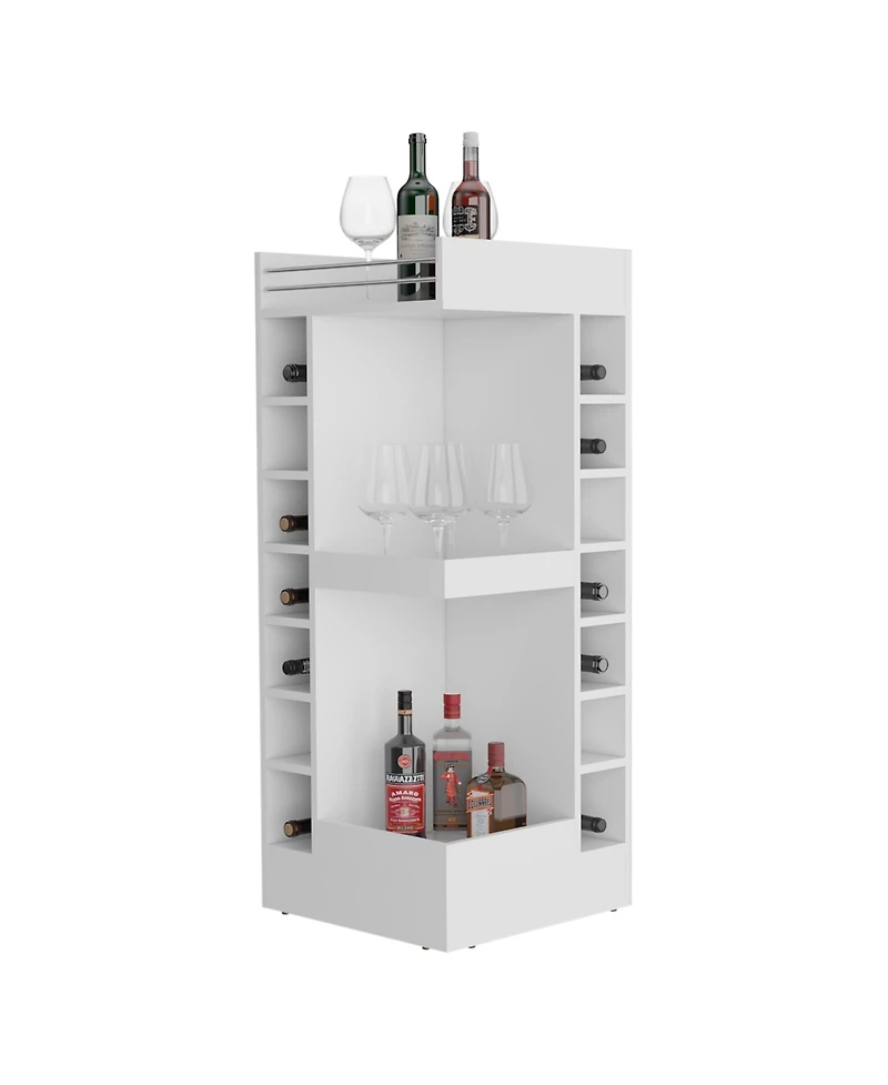 Flynama Modern Bar Cabinet with 16 Shelves, Freestanding Storage Cabinet for Bar Essentials