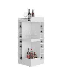 Flynama Modern Bar Cabinet with 16 Shelves, Freestanding Storage Cabinet for Bar Essentials