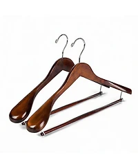 Yigii Luxury Wooden Suit Hangers with Locking Bar