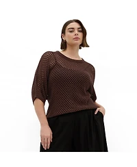 City Chic Women's Crochet Knit Top