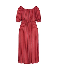 City Chic Women's Bella Stripe Tie Front Maxi Dress
