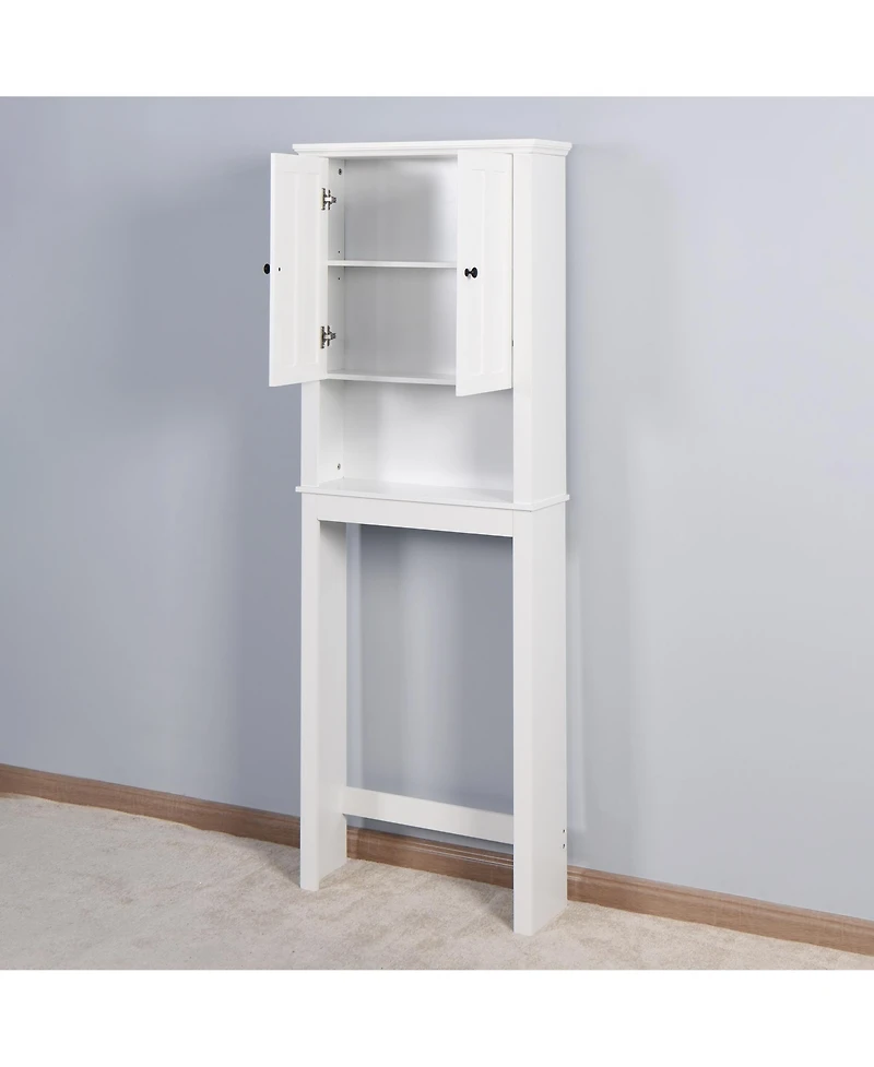 Airsurfer Bathroom Wooden Storage Cabinet Over The Toilet Space Saver with Adjustable Shelf Freestanding Organizer