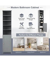 sumyeg 72 Inch Freestanding Tall Bathroom Floor Storage Cabinet