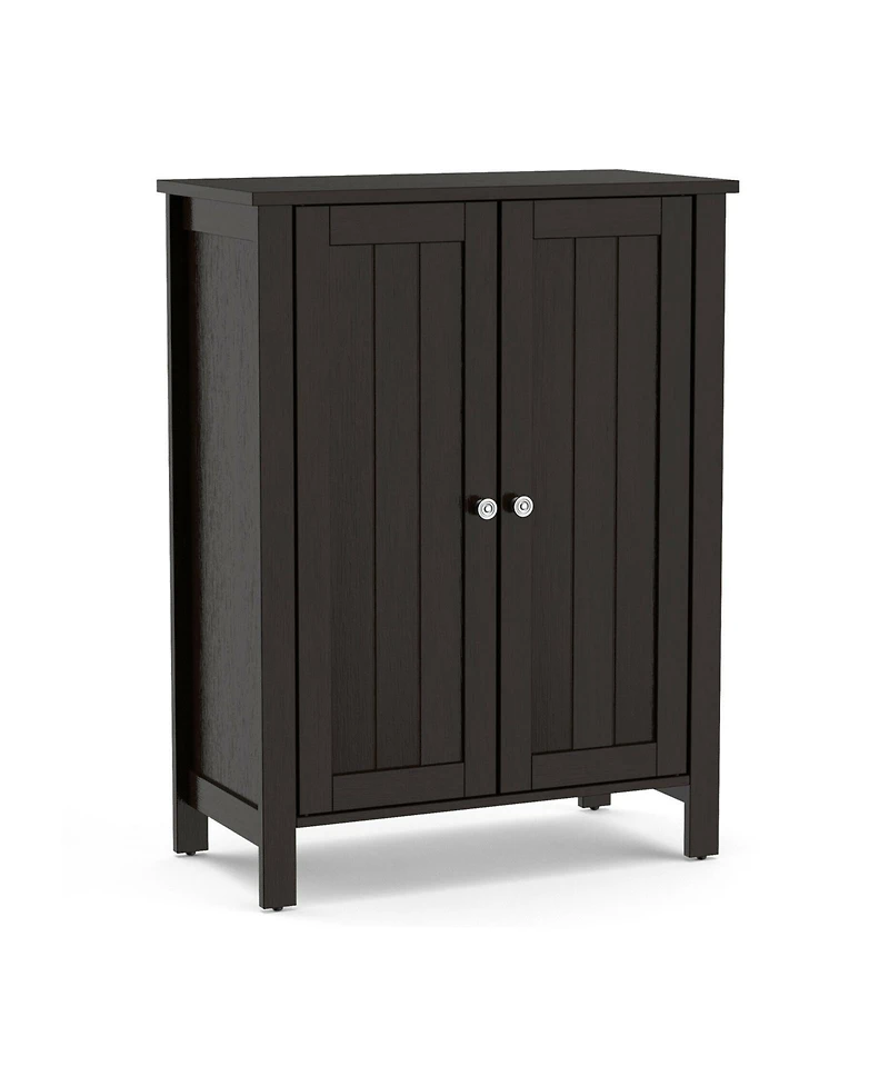 sumyeg 2-Door Bathroom Floor Storage Cabinet Space Saving Organizer