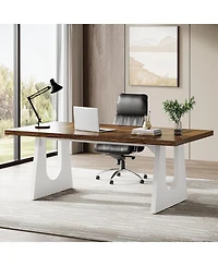 Tribesigns 70.86-Inch Executive Desk, Large Computer Office Desk with Double Wood Pedestal