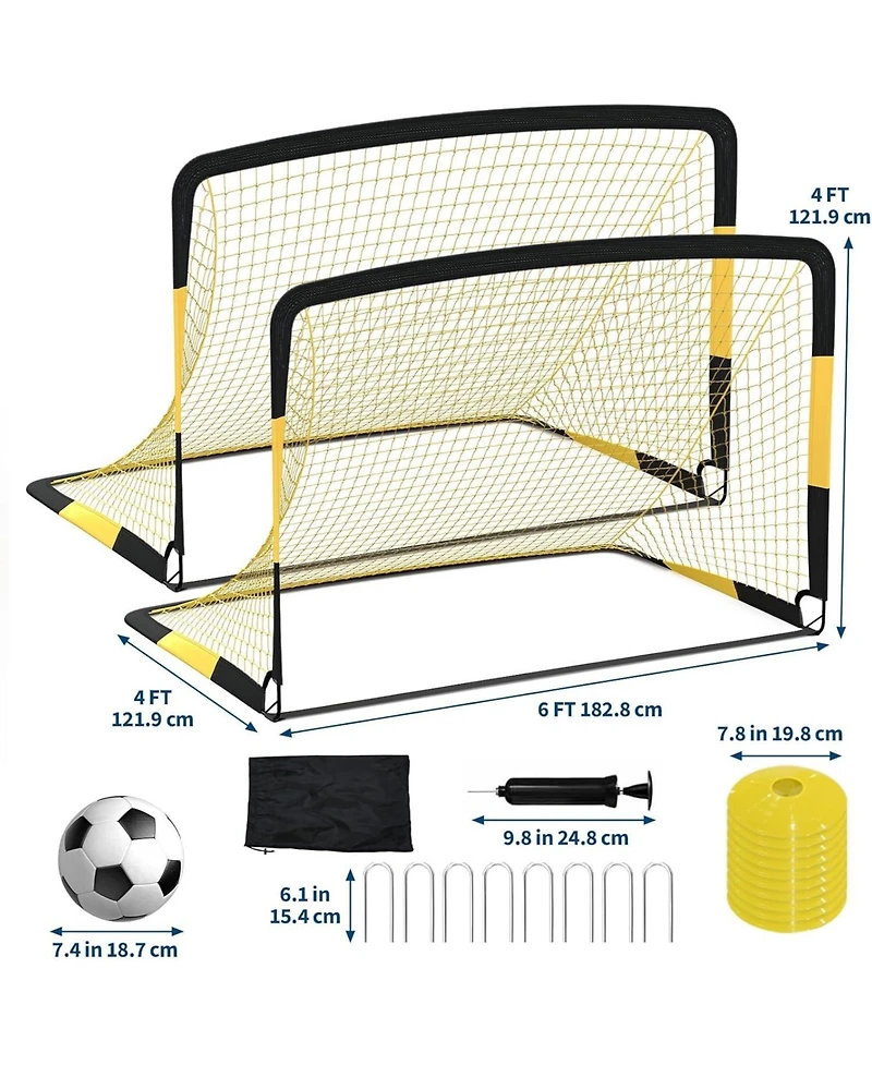 Xo 5-in-1 Soccer Goal Portable Steel Frame Soccer Net with Rebounder, Backyard Training Equipment