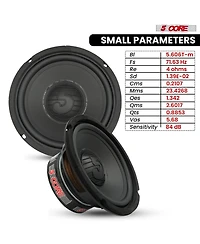 5 Core 6.5 Inch Woofer Pair 100W Car Subwoofer 4Ohm Replacement Deep Sub w Poly Cone
