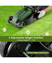 Costway Electric Corded Lawn Mower 10-amp 13-Inch Walk-Behind Lawnmower with Collection Box