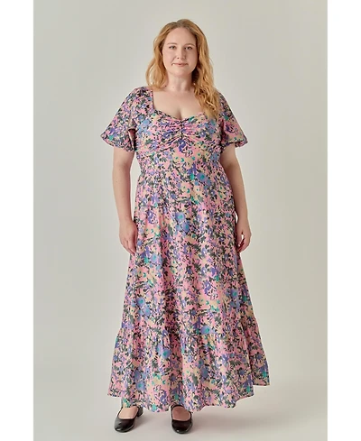 English Factory Plus Open Back Tie Maxi Dress