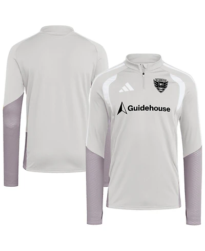 Adidas Men's Silver D.c. United 2026 Tiro Competition Quarter-Zip Training Sweatshirt