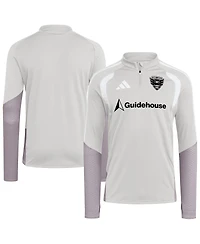 Adidas Men's Silver D.c. United 2026 Tiro Competition Quarter-Zip Training Sweatshirt