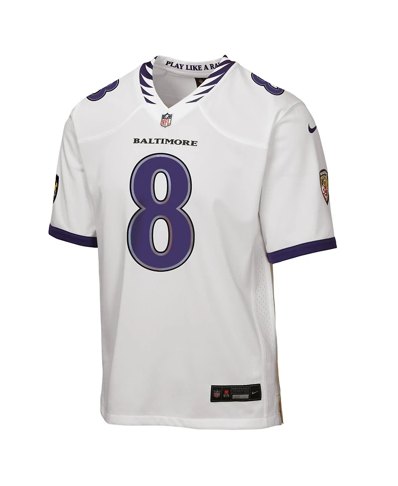 Nike Big Boys and Girls Lamar Jackson White Baltimore Ravens Game Jersey
