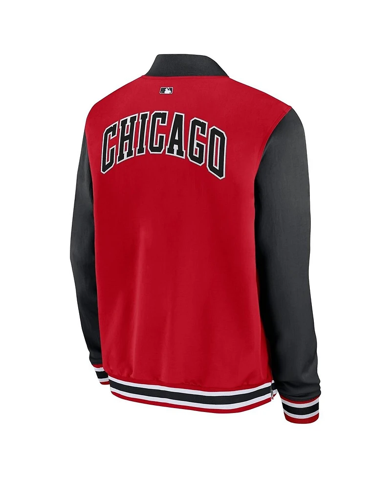 Nike Men's Red Chicago White Sox Authentic Collection City Connect Relaxed Full-Zip Bomber Jacket