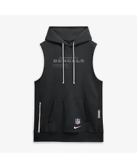 Nike Men's Black Cincinnati Bengals Sideline Standard Issue Dri-fit Sleeveless Hoodie